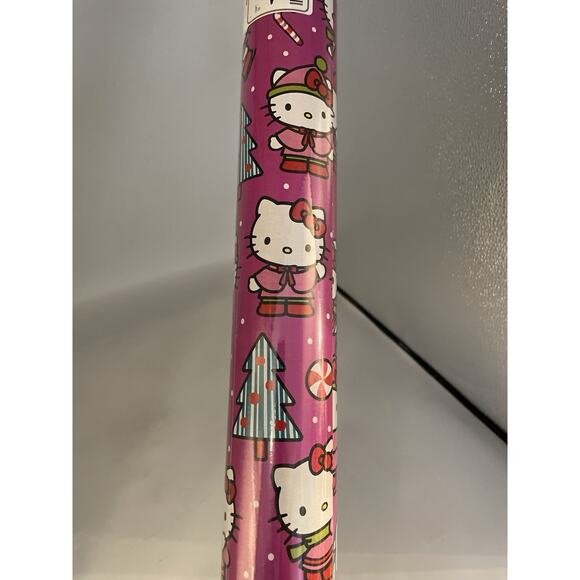 NEW HELLO KITTY Christmas Holiday GIFT Wrapping Paper 100 Sq Ft HTF! - Picture 1 of 5